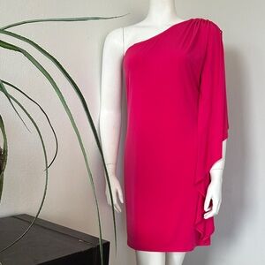 EUC Glamorous Cache One Shoulder Fuchsia Party Dress- M